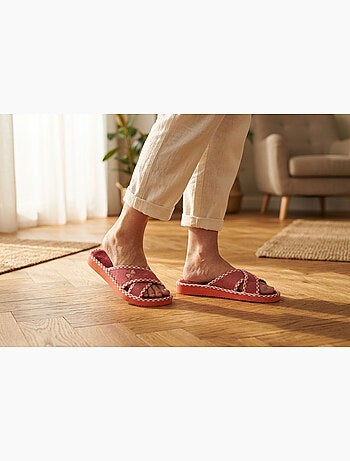 Zapatilla de casa mule mujer pack 2 pares sangles cruzadas estampado OZABI