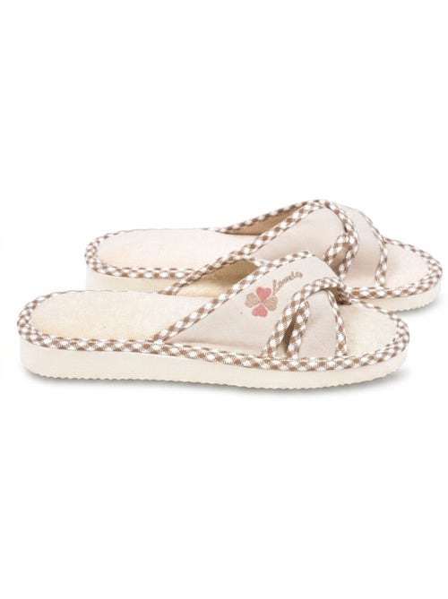 Zapatilla de casa mule mujer pack 2 pares sangles cruzadas estampado OZABI - Kiabi Zapatilla de casa mule mujer pack 2 pares sangles cruzadas estampado OZABI - Kiabi