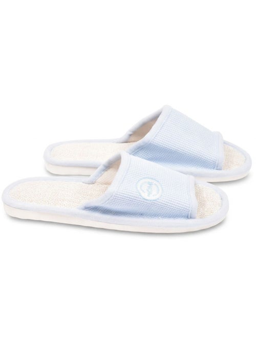 Zapatilla de casa Mule Mujer Pack 2 Pares Tela Gofrada Punta Abierta OZABI - Kiabi