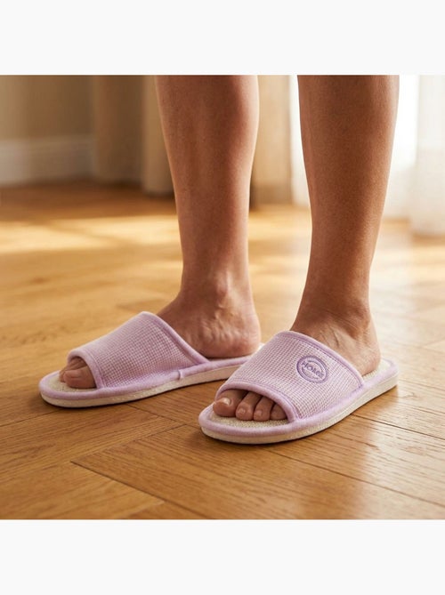 Zapatilla de casa Mule Mujer Pack 2 Pares Tela Gofrada Punta Abierta OZABI - Kiabi