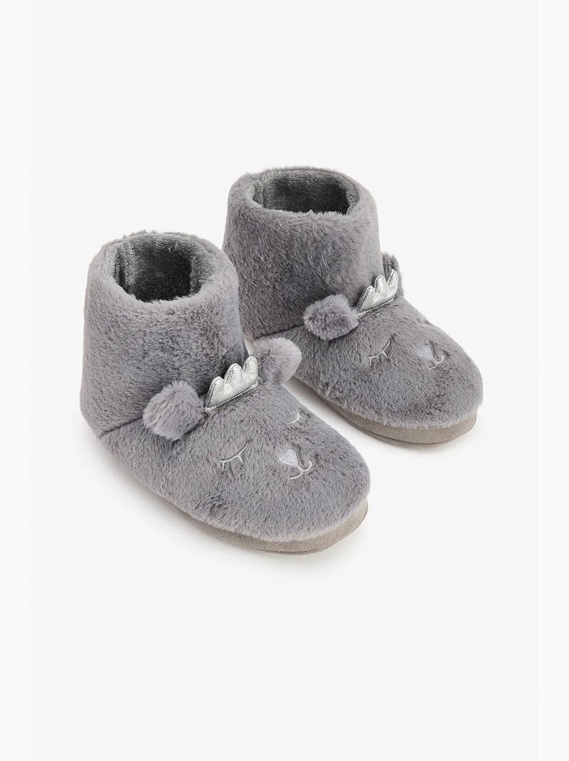 Zapatilla de casa softy con bordado de animal penti Gris - Kiabi