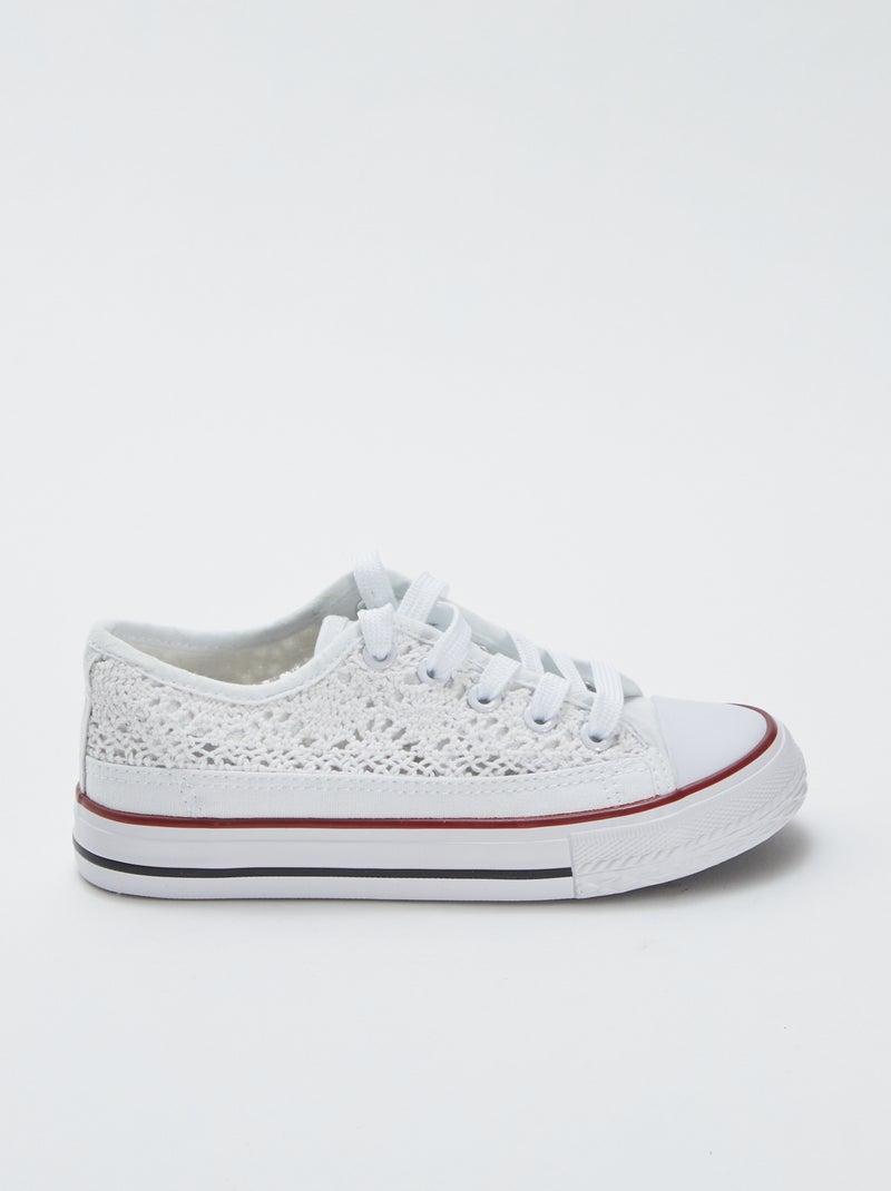 Zapatilla de lona lisa Blanco - Kiabi