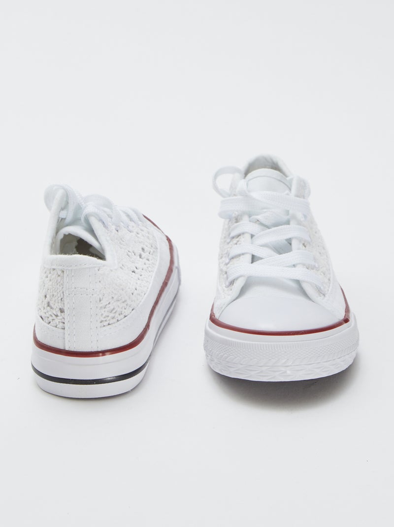 Zapatilla de lona lisa Blanco - Kiabi