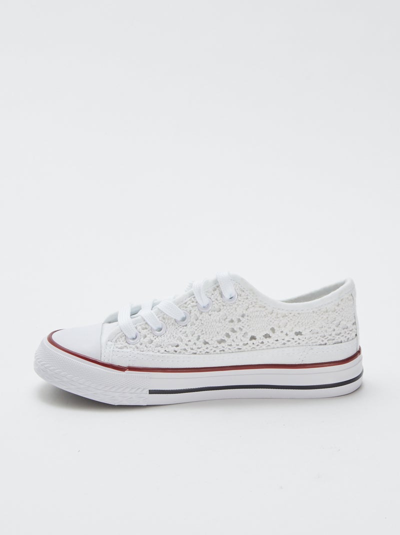 Zapatilla de lona lisa Blanco - Kiabi