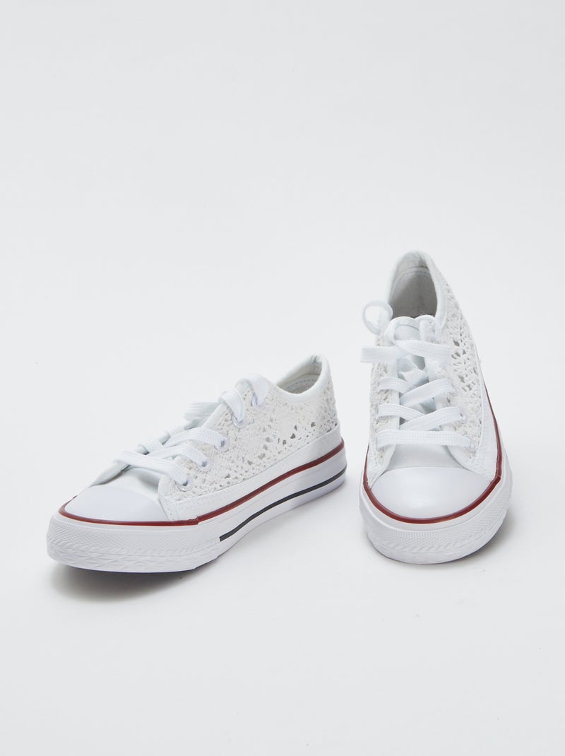 Zapatilla de lona lisa Blanco - Kiabi
