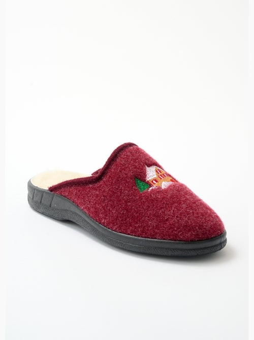 Zapatilla mule de ancho mixto confort con forro de piel - Afibel - Kiabi
