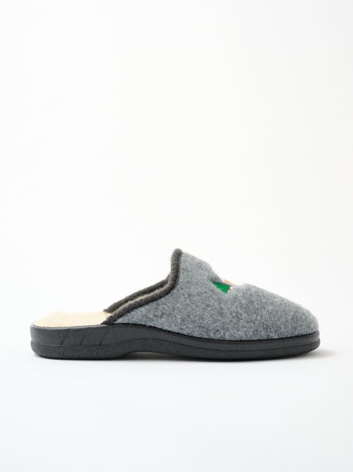 Zapatilla mule de ancho mixto confort con forro de piel - Afibel - Kiabi