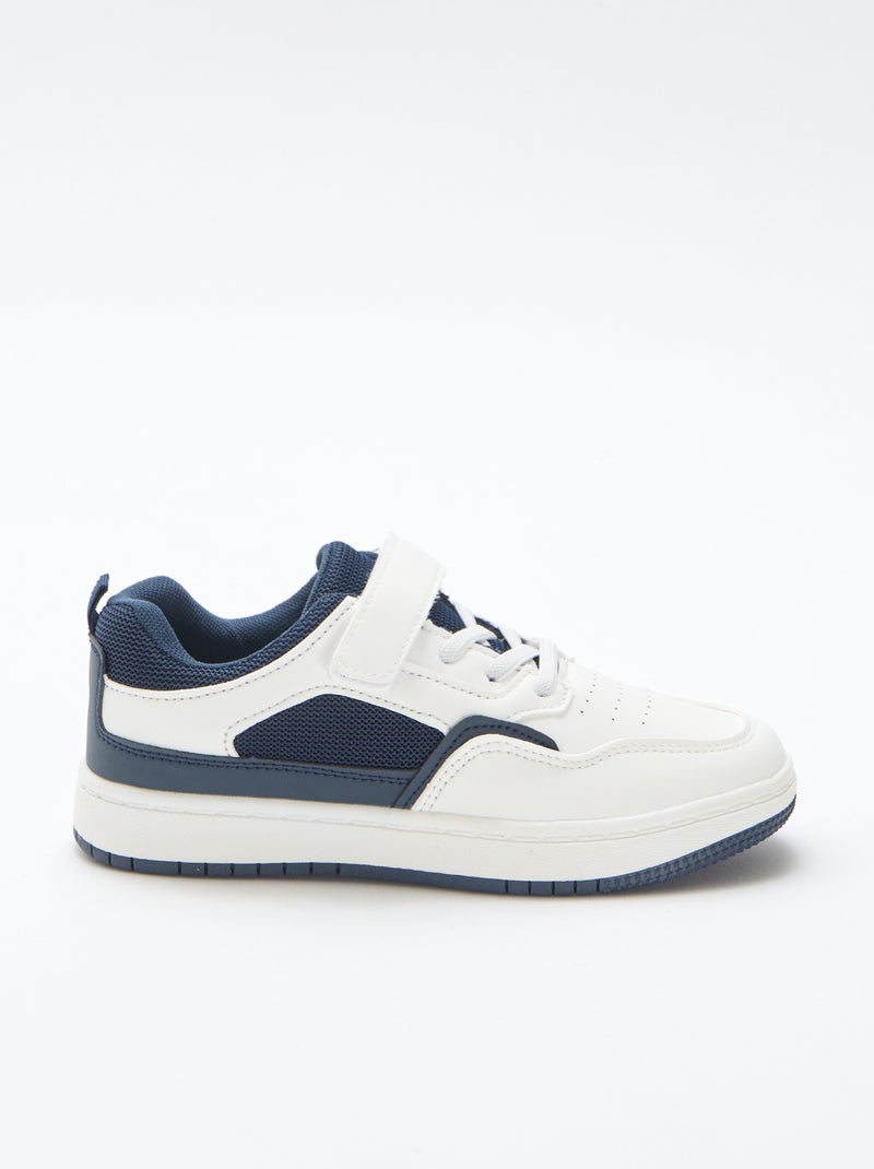 Zapatilla plana con velcro contrastante bicolor Azul - Kiabi