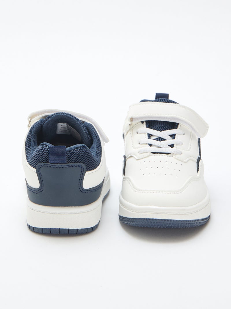 Zapatilla plana con velcro contrastante bicolor Azul - Kiabi