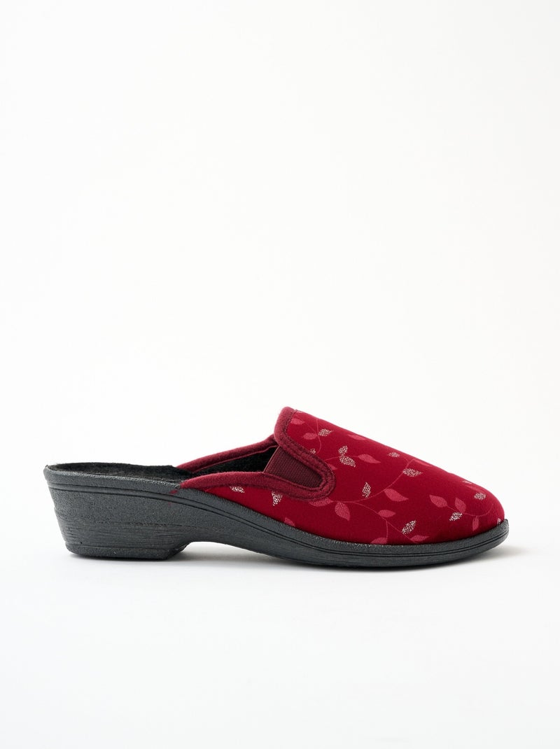 Zapatilla tipo zueco con cuña y comodidad compensada. - Afibel Burdeos - Kiabi