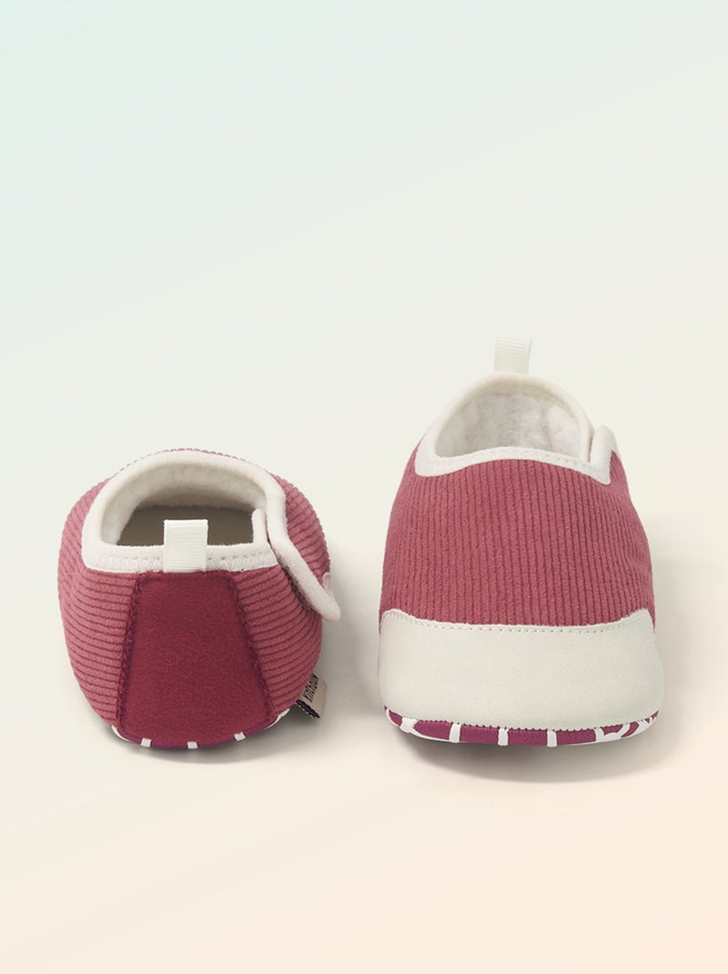 Zapatillas acanaladas con velcro - 'Kitchoun' Rosa - Kiabi
