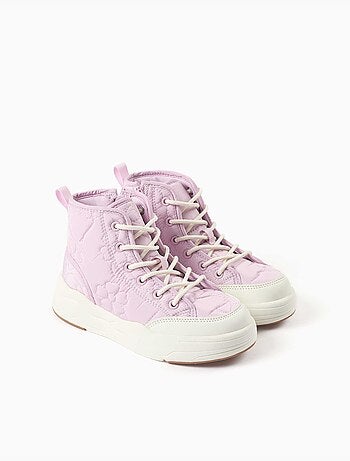 Zapatillas altas acolchadas con bordado floral