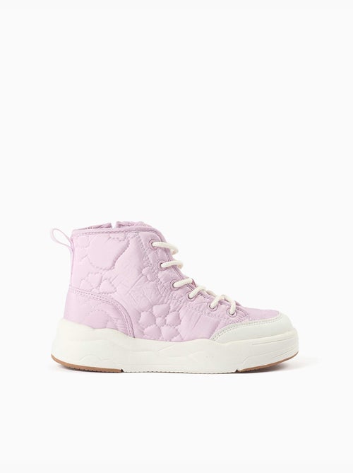 Zapatillas altas acolchadas con bordado floral - Kiabi