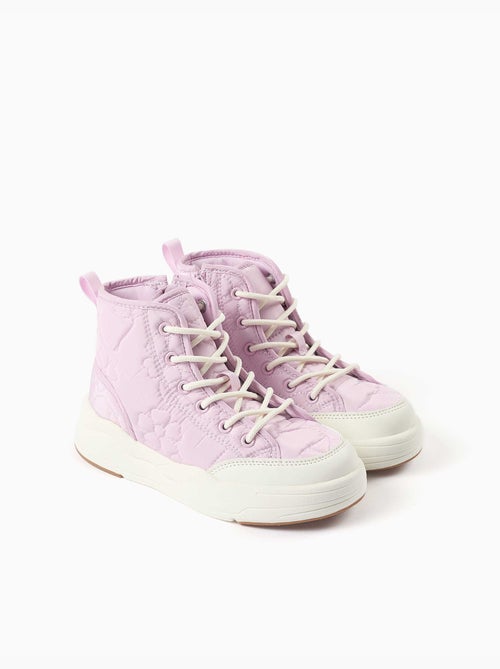 Zapatillas altas acolchadas con bordado floral - Kiabi