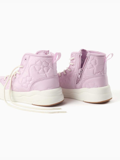 Zapatillas altas acolchadas con bordado floral - Kiabi