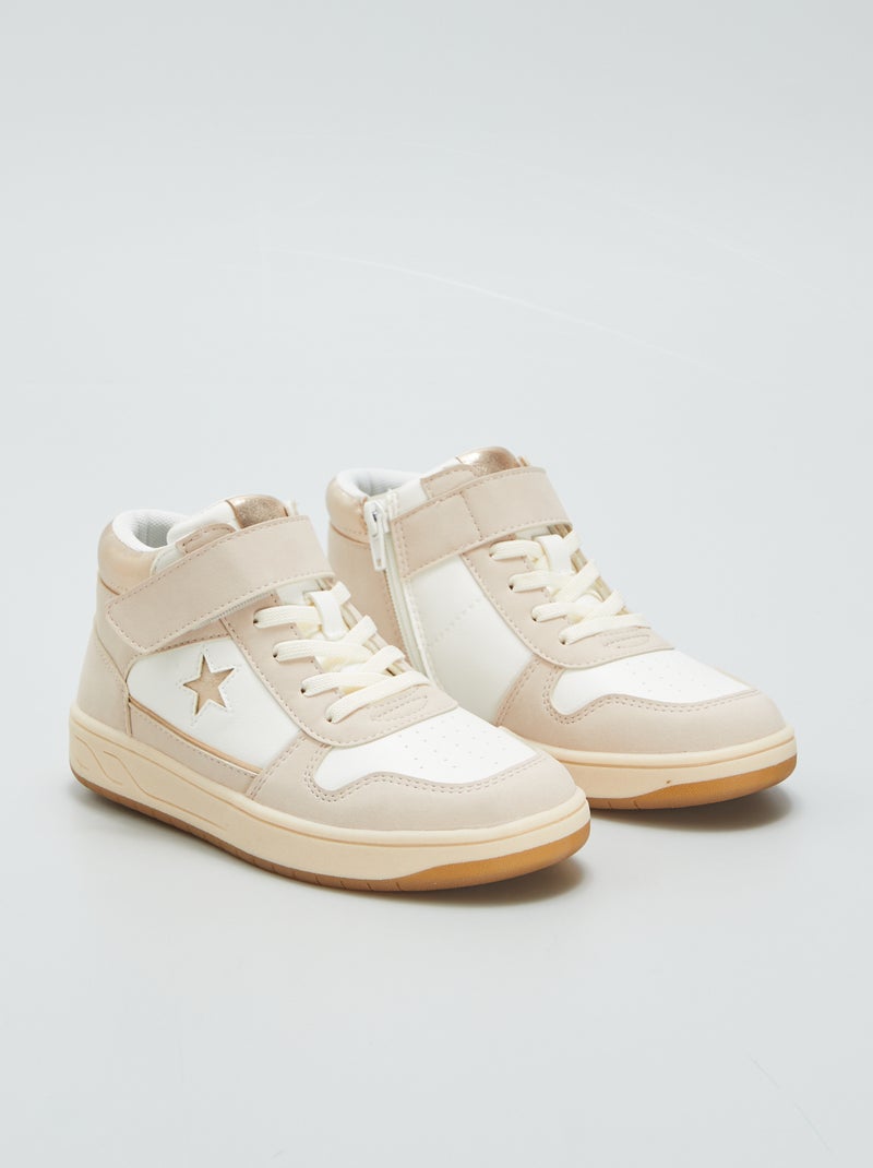 Zapatillas altas bicolores BLANCO - Kiabi