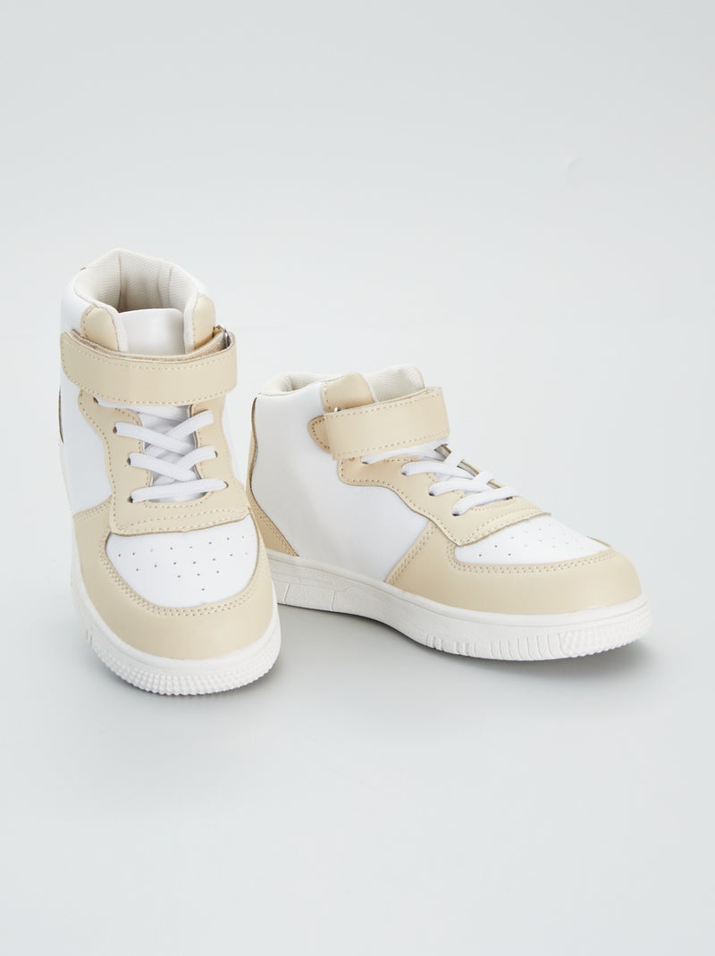 Zapatillas altas bicolores sintéticas BEIGE - Kiabi