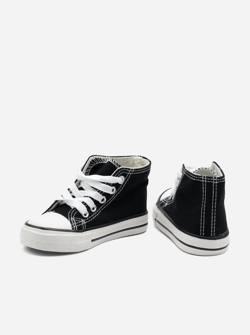 Zapatillas altas con cordones Negro - Kiabi