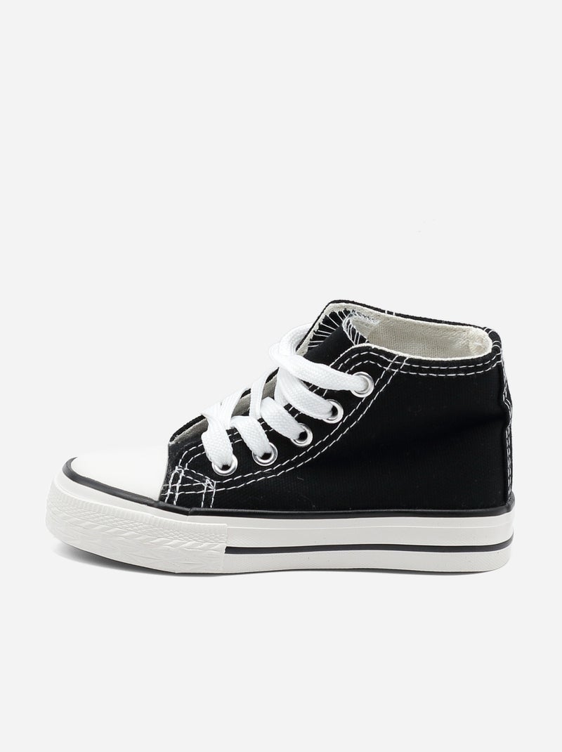 Zapatillas altas con cordones Negro - Kiabi