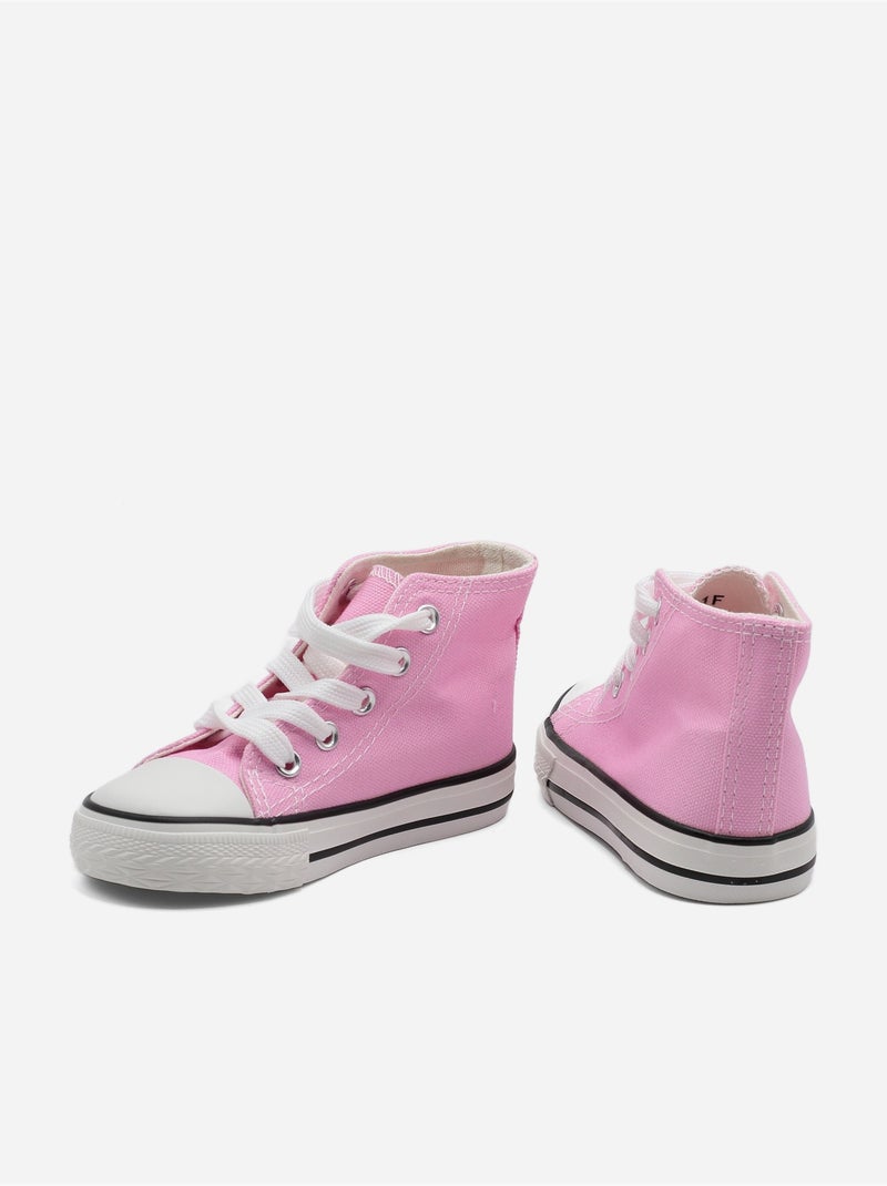 Zapatillas altas con cordones Rosa - Kiabi