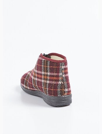 Zapatillas altas con cremallera y ancho confort escocés - Afibel