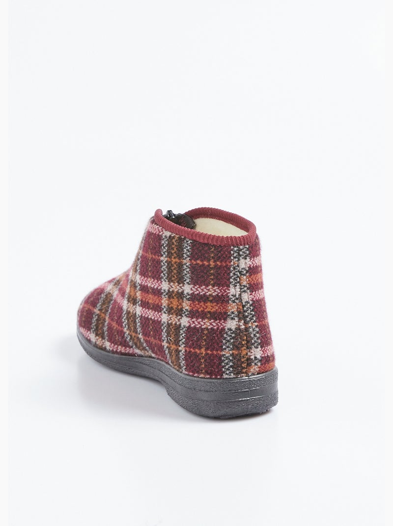 Zapatillas altas con cremallera y ancho confort escocés - Afibel Burdeos - Kiabi
