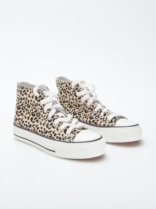 Zapatillas altas con estampado de leopardo