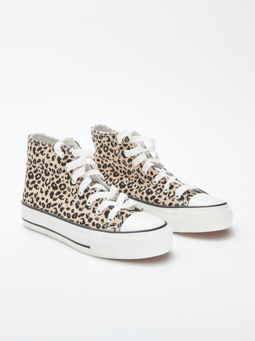 Zapatillas altas con estampado de leopardo - Kiabi