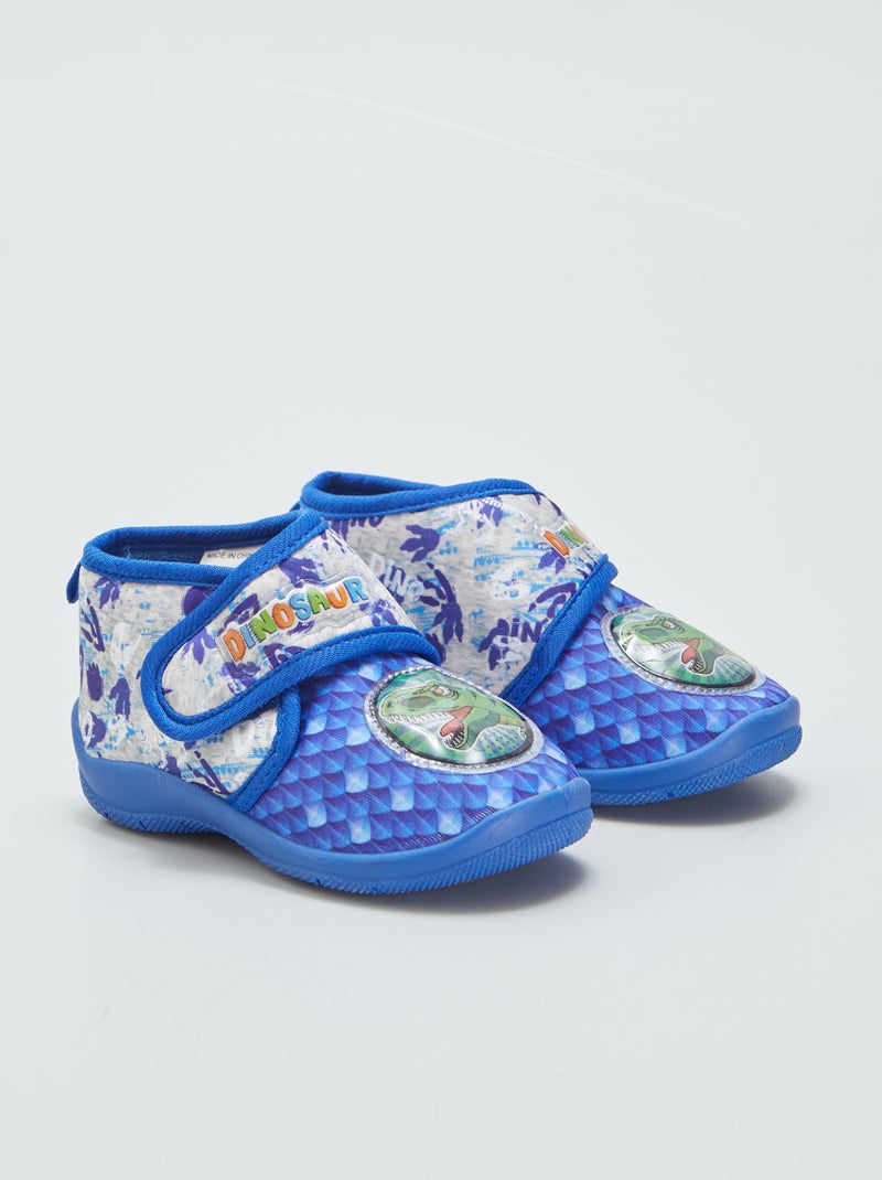 Zapatillas altas con velcro 'dinosaurio' azul - Kiabi