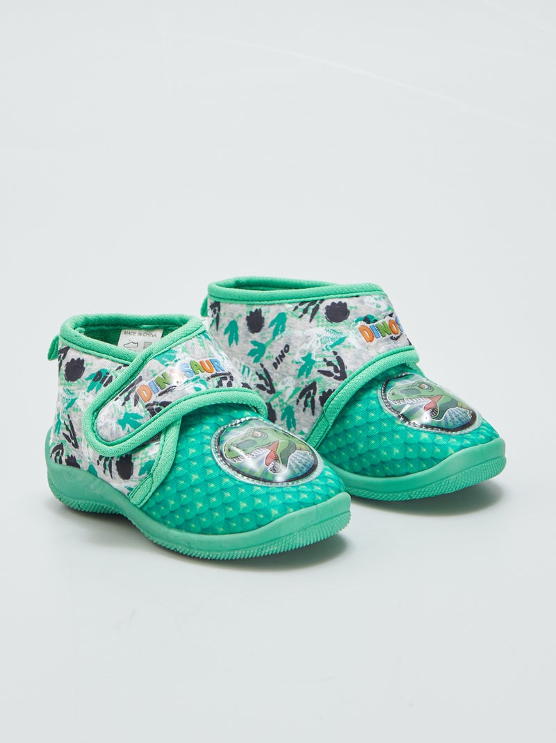 Zapatillas altas con velcro 'dinosaurio' VERDE - Kiabi