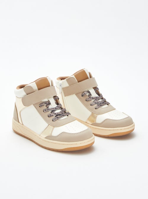 Zapatillas altas con velcro y cordones - Kiabi