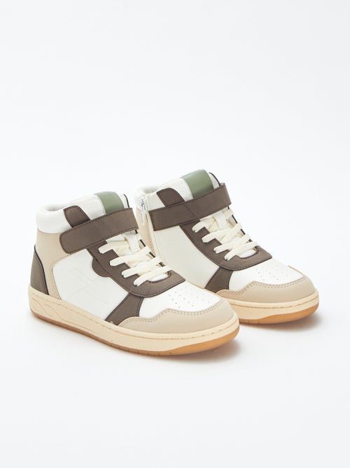 Zapatillas altas con velcro y cordones - Kiabi
