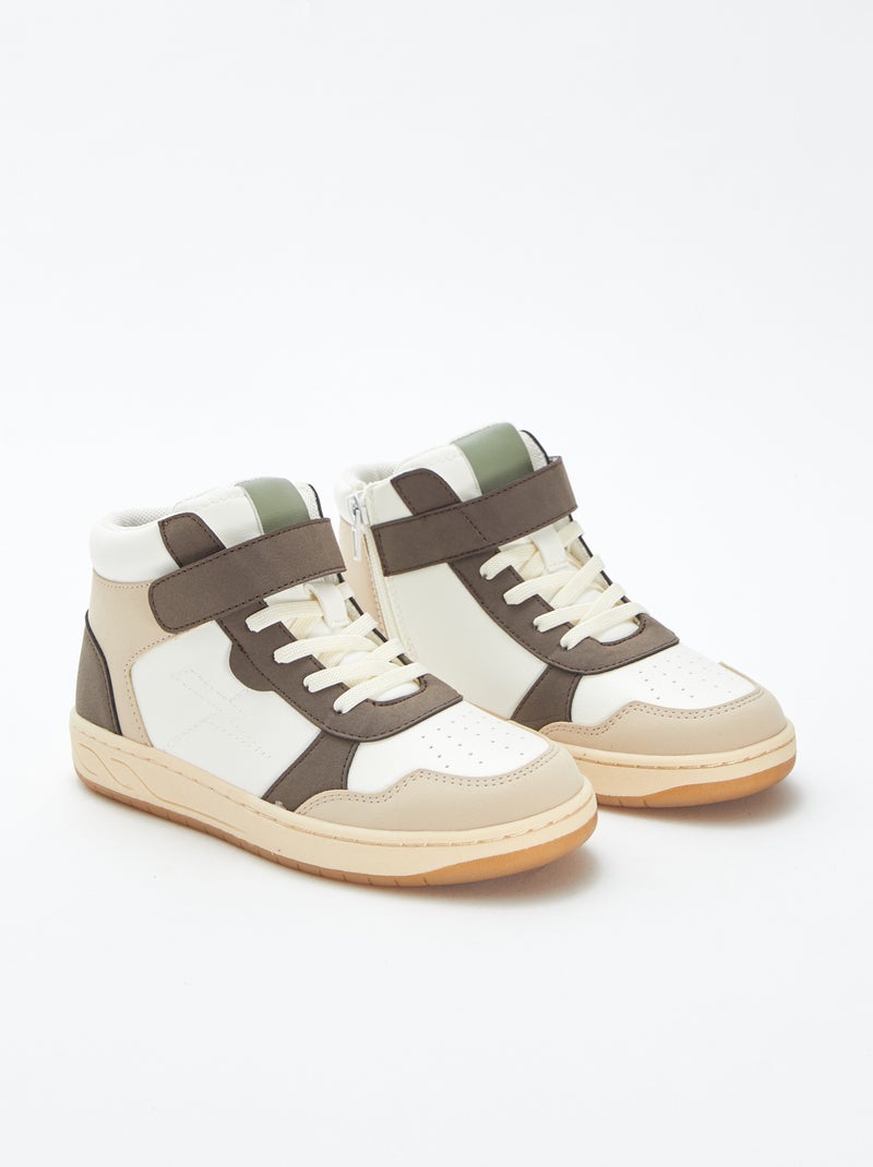 Zapatillas altas con velcro y cordones Verde - Kiabi