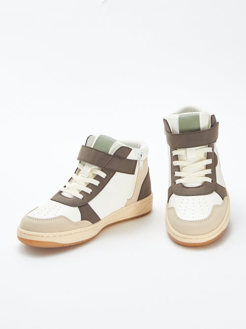 Zapatillas altas con velcro y cordones - Kiabi