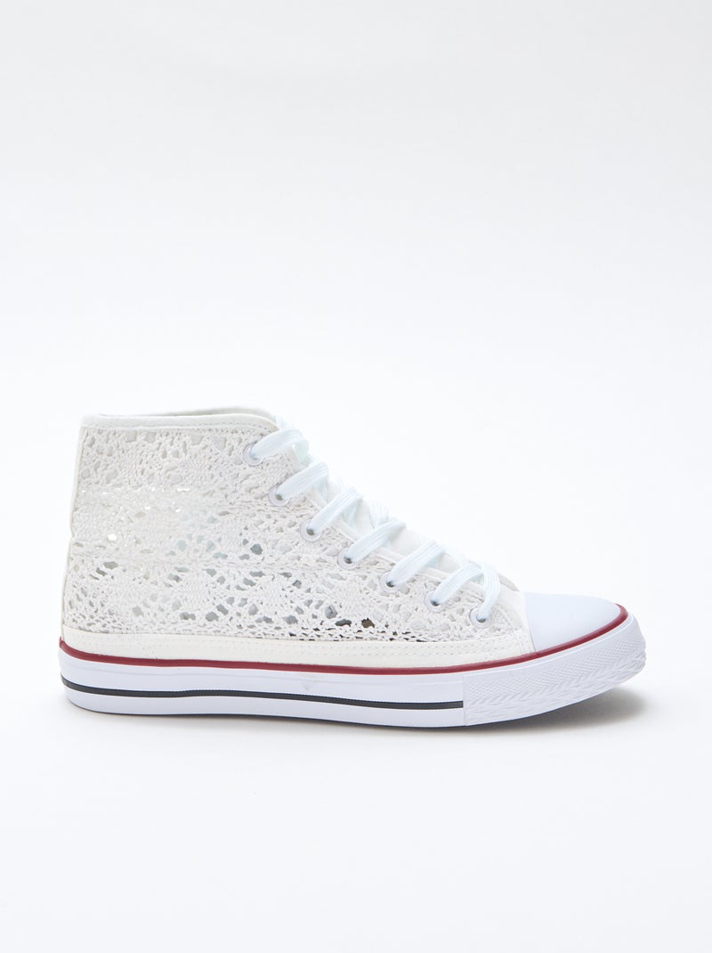 Zapatillas altas de macramé Blanco - Kiabi