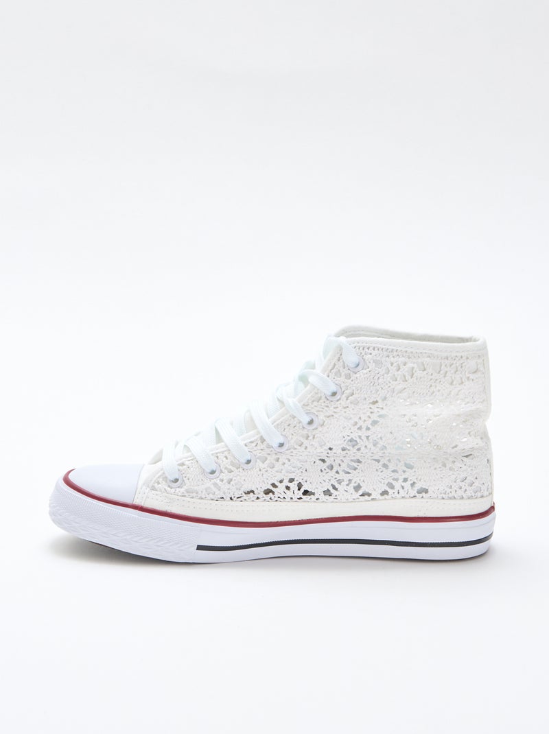 Zapatillas altas de macramé Blanco - Kiabi