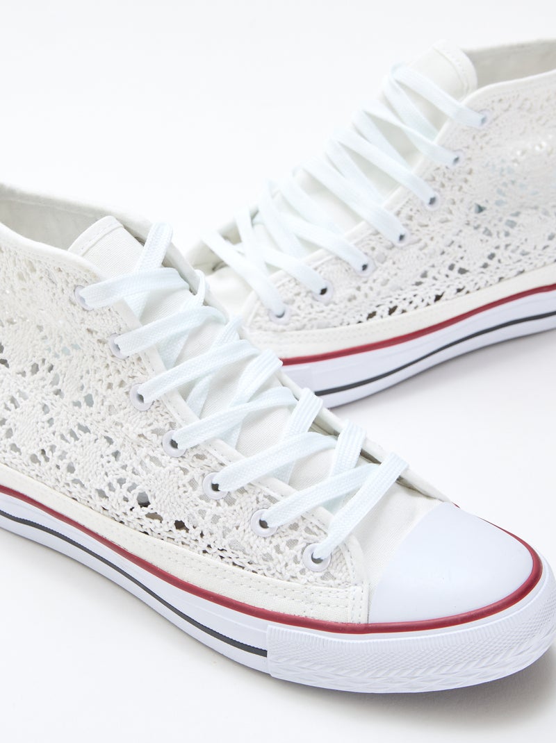 Zapatillas altas de macramé Blanco - Kiabi