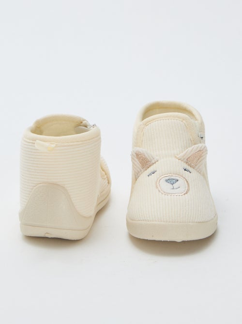 Zapatillas altas de pana con adorno de 'osito' - Kiabi