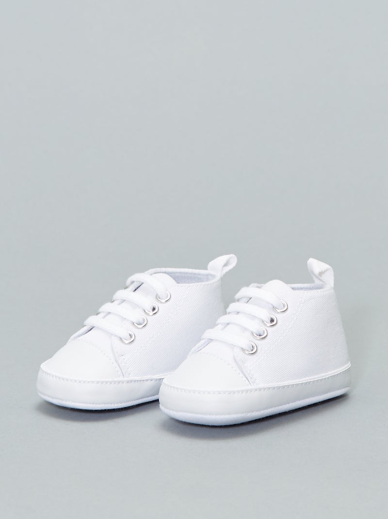 Zapatillas altas de tela Blanco - Kiabi