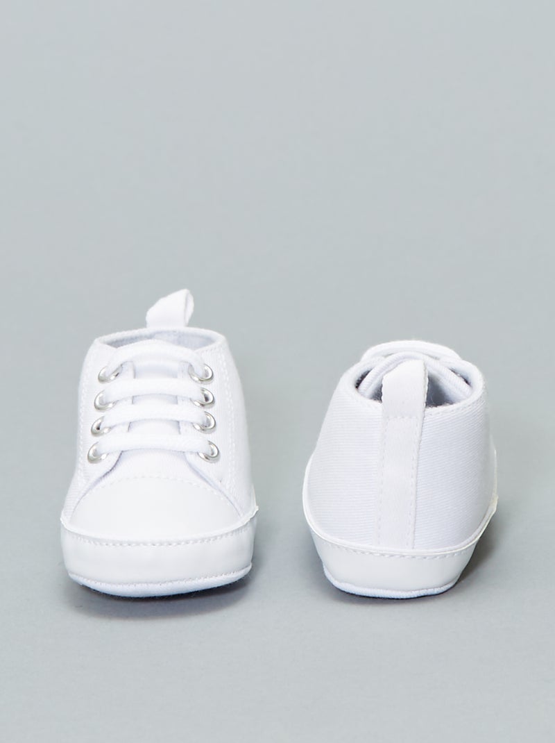 Zapatillas altas de tela Blanco - Kiabi