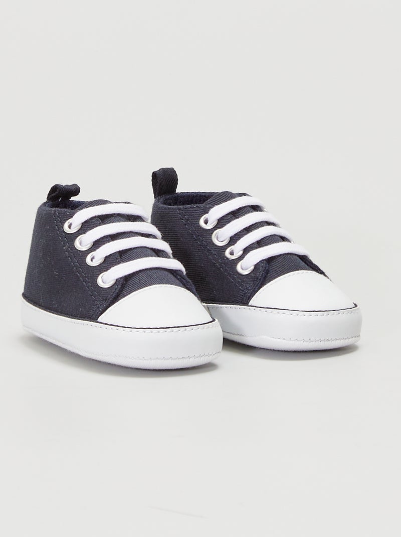 Zapatillas altas de tela marino - Kiabi