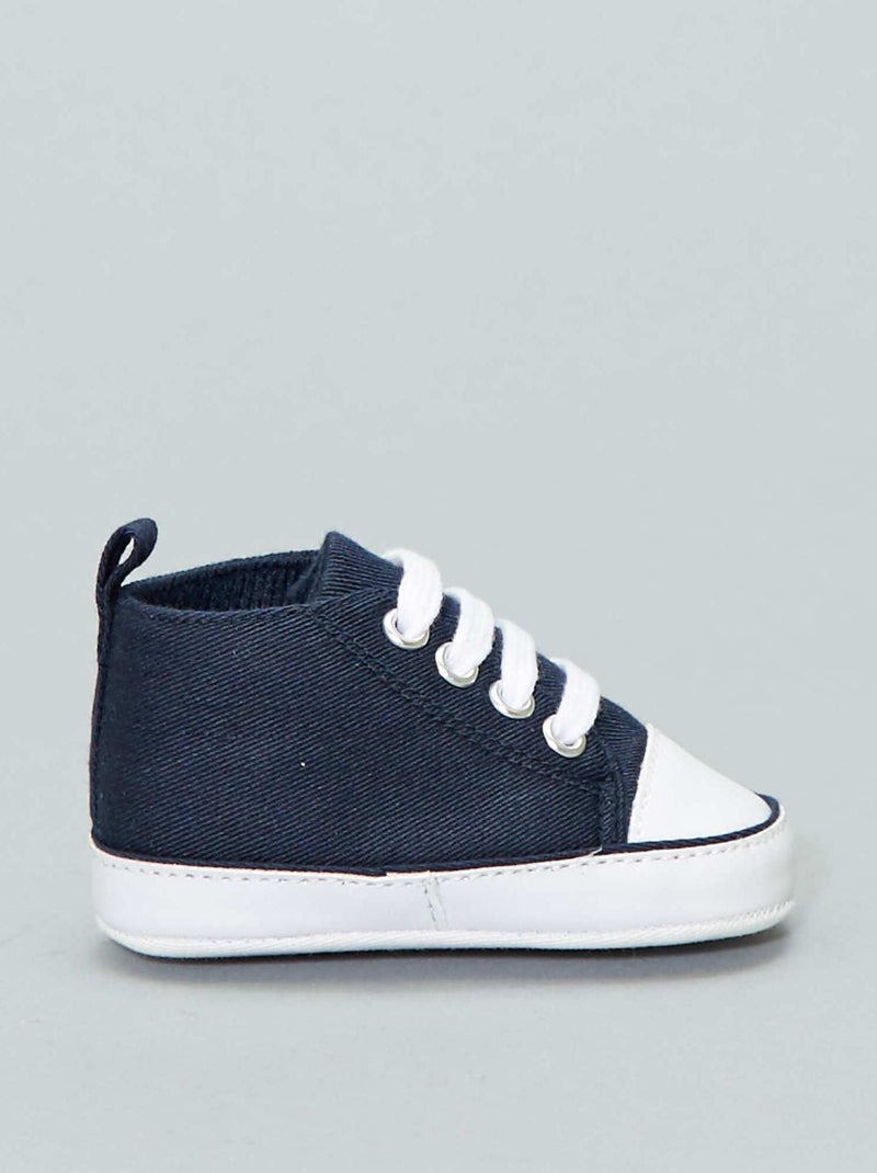 Zapatillas altas de tela marino - Kiabi