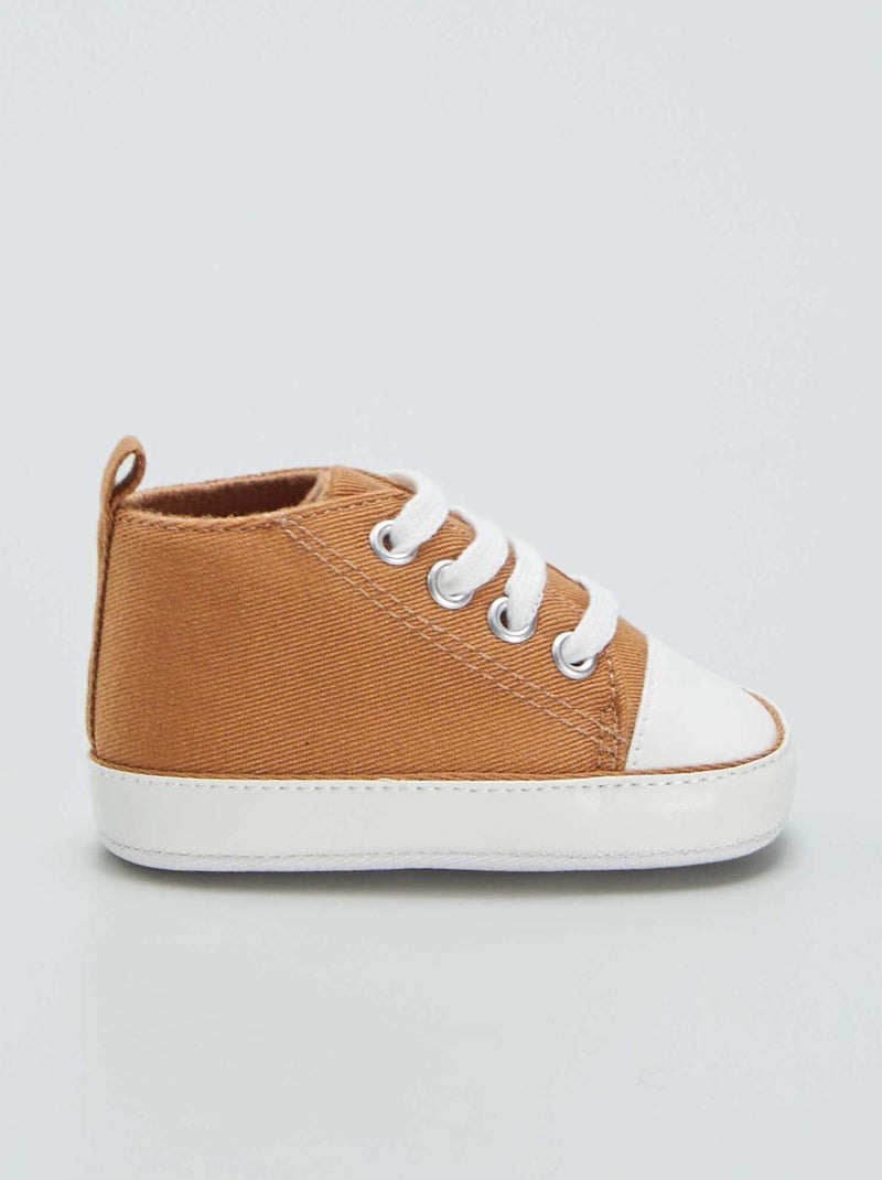 Zapatillas altas de tela MARRON - Kiabi