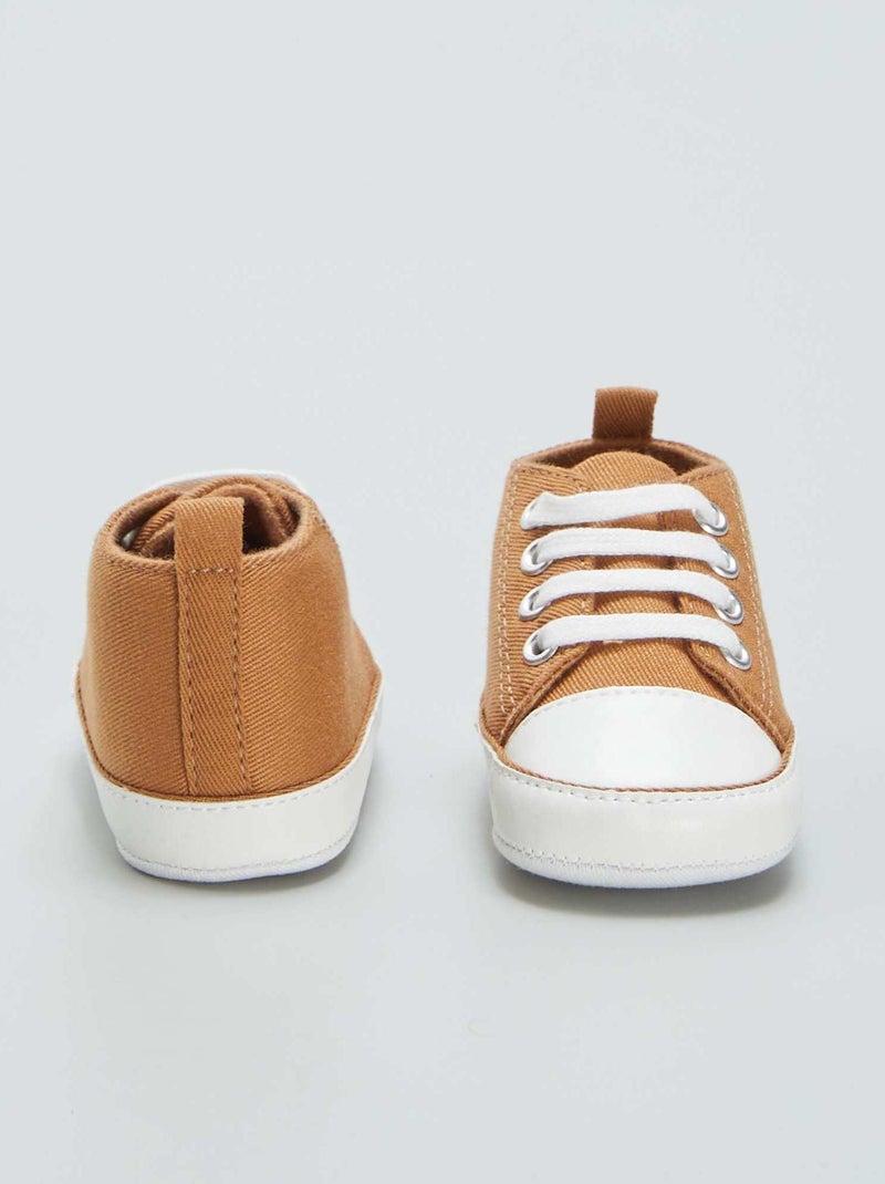 Zapatillas altas de tela MARRON - Kiabi