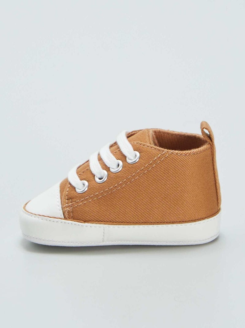 Zapatillas altas de tela MARRON - Kiabi