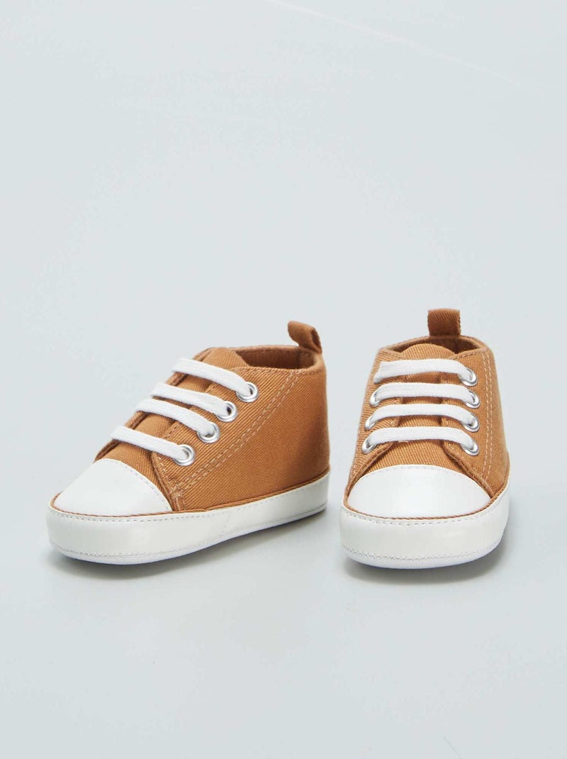 Zapatillas altas de tela MARRON - Kiabi