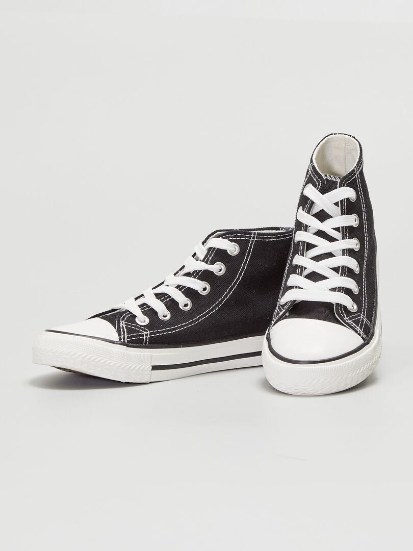 Zapatillas altas de tela NEGRO - Kiabi