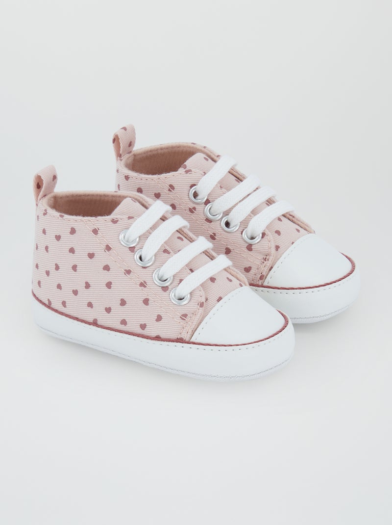 Zapatillas altas de tela ROSA - Kiabi