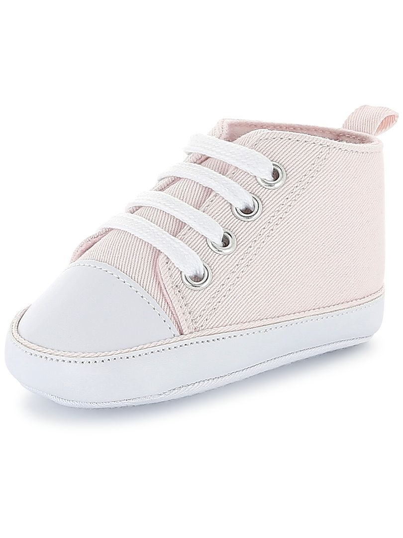 Zapatillas altas de tela rosa pálido - Kiabi