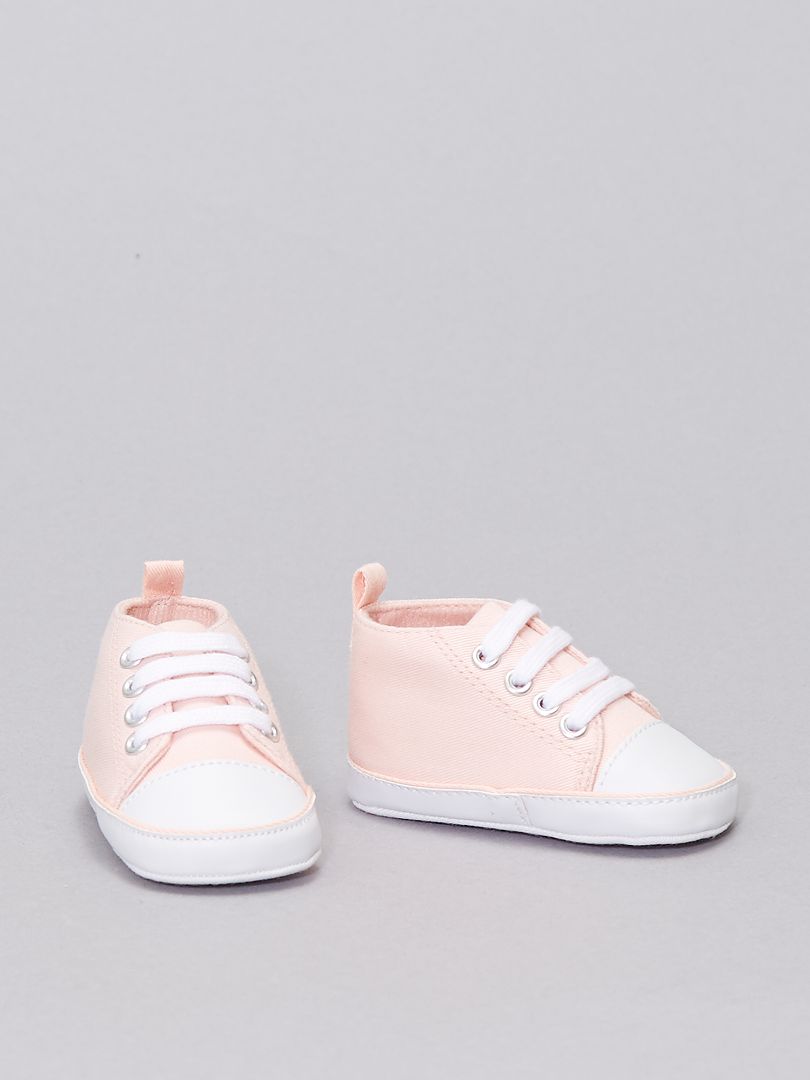 Zapatillas altas de tela rosa - Kiabi